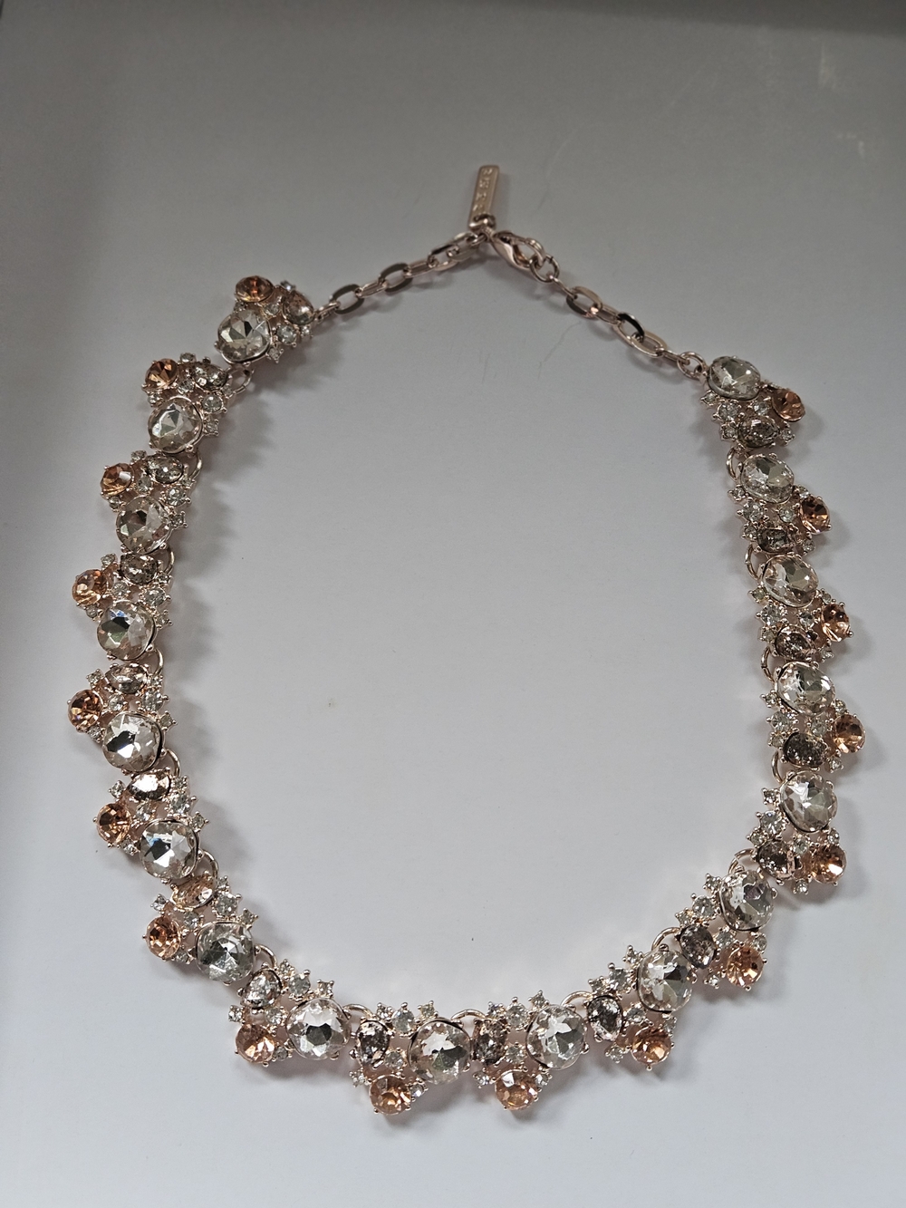 Delicate WHBM Rose Gold Crystal Statement Necklace - Women's Jewelry